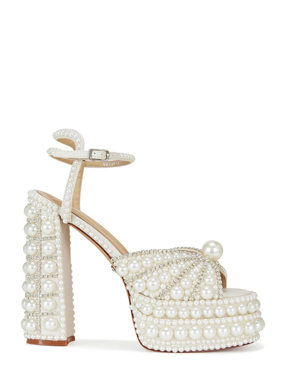 Azalea Wang Astrella-White Platform Heeled Sandal Size 9